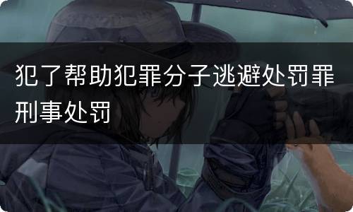 犯了帮助犯罪分子逃避处罚罪刑事处罚