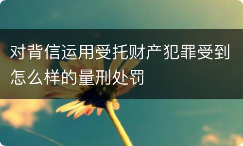 对背信运用受托财产犯罪受到怎么样的量刑处罚