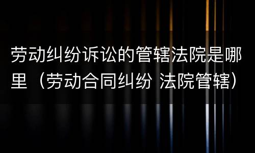 劳动纠纷诉讼的管辖法院是哪里（劳动合同纠纷 法院管辖）