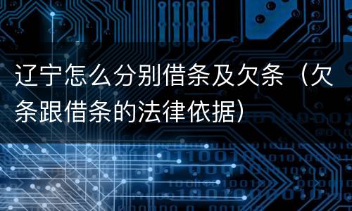 辽宁怎么分别借条及欠条（欠条跟借条的法律依据）