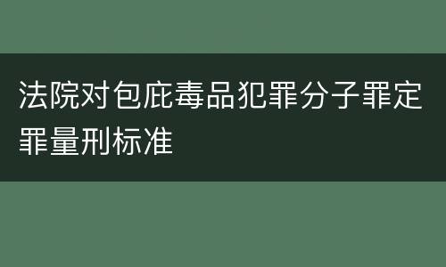 法院对包庇毒品犯罪分子罪定罪量刑标准