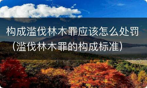 构成滥伐林木罪应该怎么处罚（滥伐林木罪的构成标准）