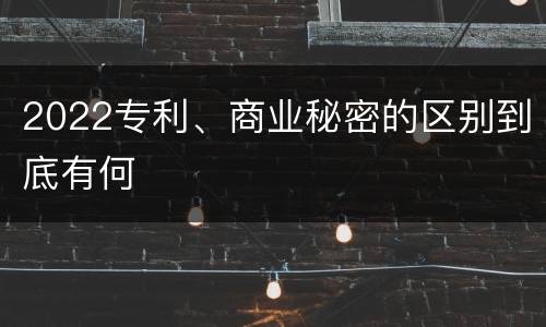 2022专利、商业秘密的区别到底有何