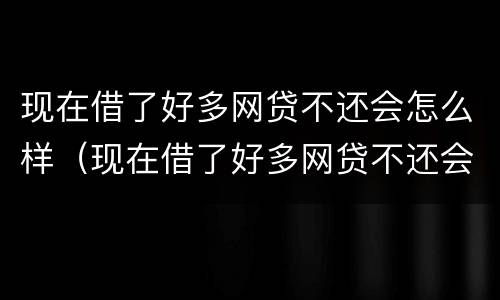 现在借了好多网贷不还会怎么样（现在借了好多网贷不还会怎么样呀）