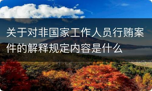 关于对非国家工作人员行贿案件的解释规定内容是什么