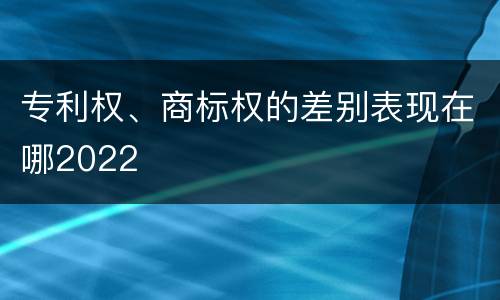专利权、商标权的差别表现在哪2022
