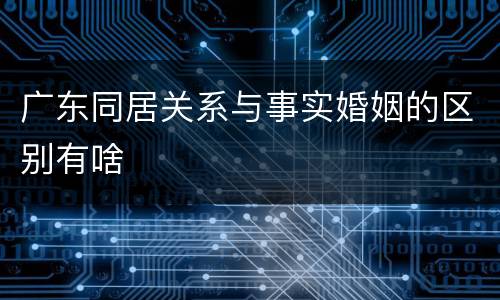 广东同居关系与事实婚姻的区别有啥
