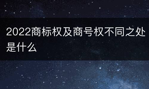 2022商标权及商号权不同之处是什么