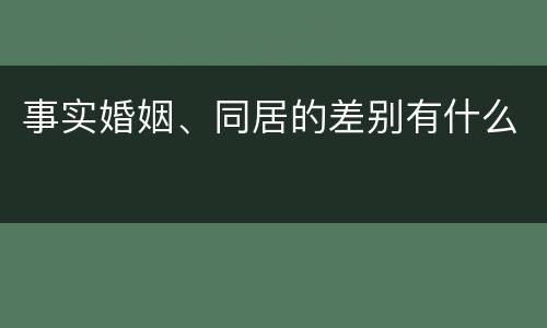 事实婚姻、同居的差别有什么