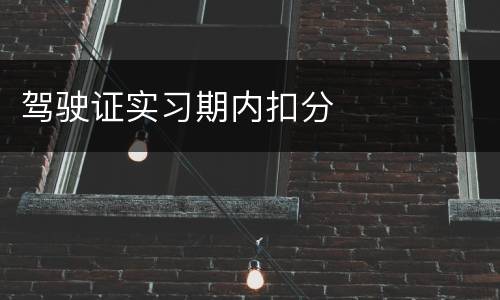 驾驶证实习期内扣分