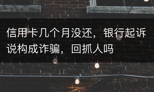 信用卡几个月没还，银行起诉说构成诈骗，回抓人吗