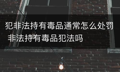 犯非法持有毒品通常怎么处罚 非法持有毒品犯法吗