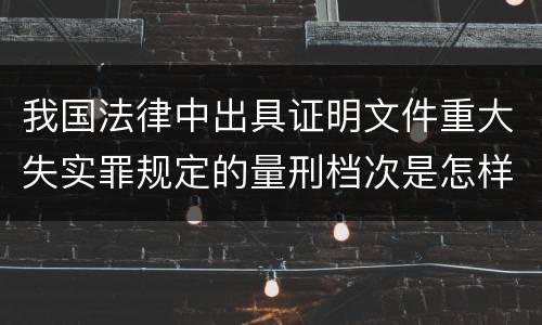 我国法律中出具证明文件重大失实罪规定的量刑档次是怎样的
