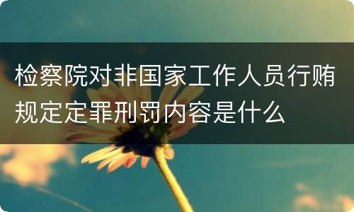 检察院对非国家工作人员行贿规定定罪刑罚内容是什么