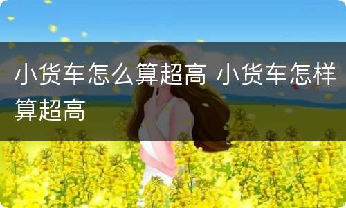 小货车怎么算超高 小货车怎样算超高