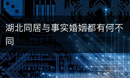 湖北同居与事实婚姻都有何不同