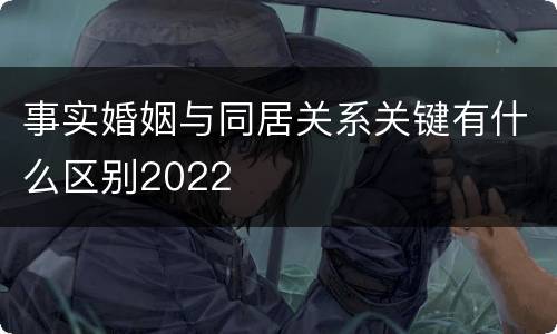 事实婚姻与同居关系关键有什么区别2022