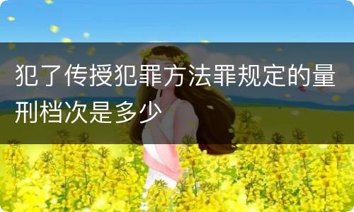 犯了传授犯罪方法罪规定的量刑档次是多少