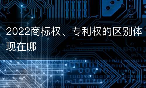 2022商标权、专利权的区别体现在哪