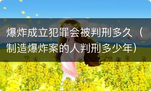 爆炸成立犯罪会被判刑多久（制造爆炸案的人判刑多少年）