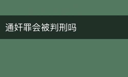 通奸罪会被判刑吗