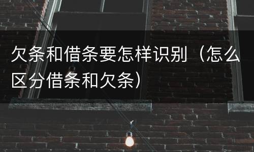 欠条和借条要怎样识别（怎么区分借条和欠条）