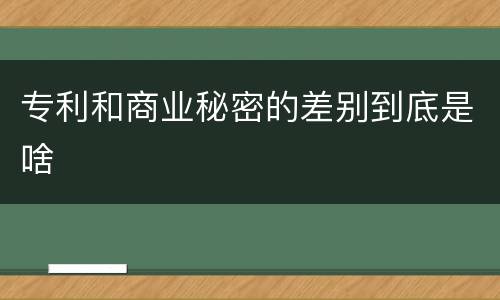 专利和商业秘密的差别到底是啥