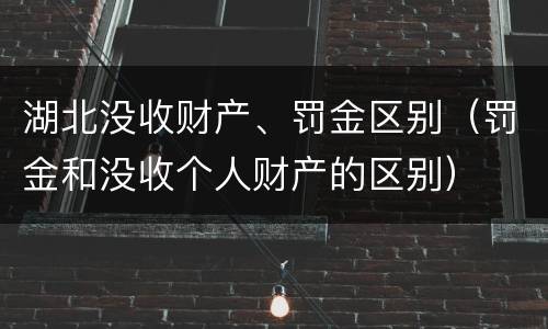 湖北没收财产、罚金区别（罚金和没收个人财产的区别）