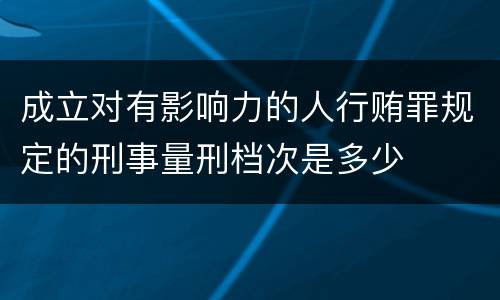 成立对有影响力的人行贿罪规定的刑事量刑档次是多少
