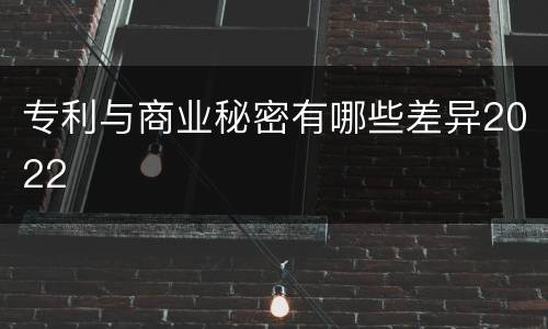 专利与商业秘密有哪些差异2022