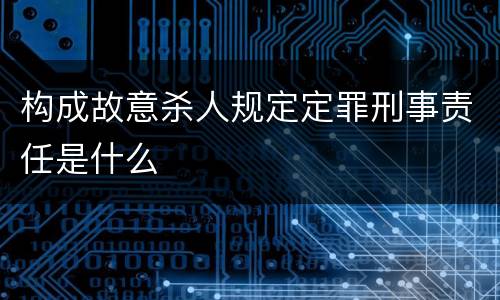 构成故意杀人规定定罪刑事责任是什么