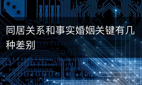 同居关系和事实婚姻关键有几种差别