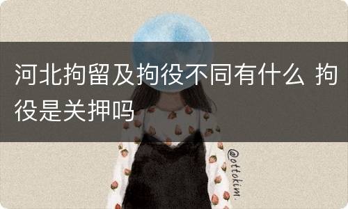 河北拘留及拘役不同有什么 拘役是关押吗