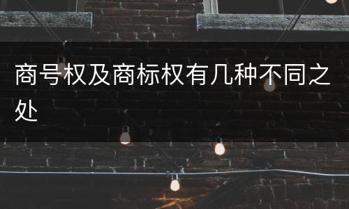 商号权及商标权有几种不同之处