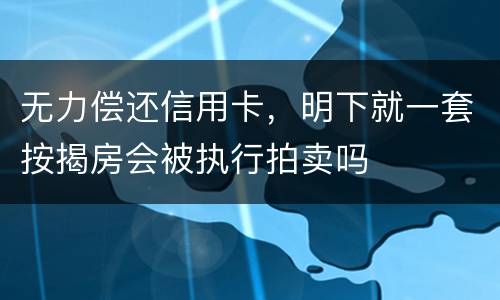 无力偿还信用卡，明下就一套按揭房会被执行拍卖吗