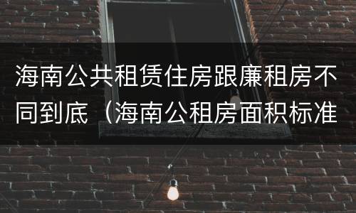 海南公共租赁住房跟廉租房不同到底（海南公租房面积标准）