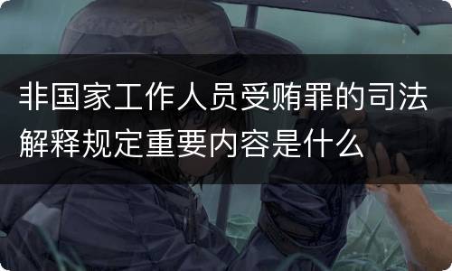 非国家工作人员受贿罪的司法解释规定重要内容是什么