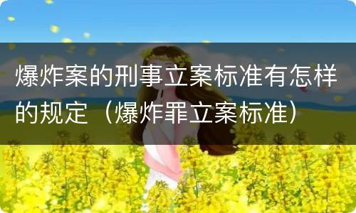 爆炸案的刑事立案标准有怎样的规定（爆炸罪立案标准）