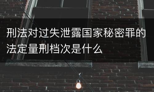 刑法对过失泄露国家秘密罪的法定量刑档次是什么