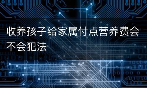 收养孩子给家属付点营养费会不会犯法