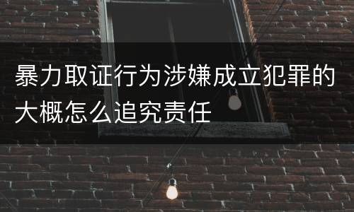 暴力取证行为涉嫌成立犯罪的大概怎么追究责任