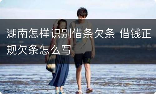 湖南怎样识别借条欠条 借钱正规欠条怎么写
