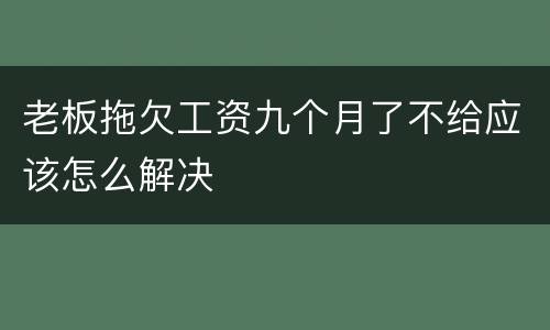老板拖欠工资九个月了不给应该怎么解决