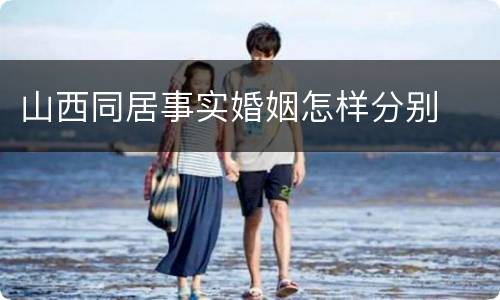 山西同居事实婚姻怎样分别