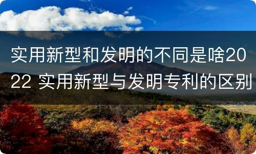 实用新型和发明的不同是啥2022 实用新型与发明专利的区别有哪些