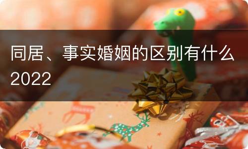 同居、事实婚姻的区别有什么2022