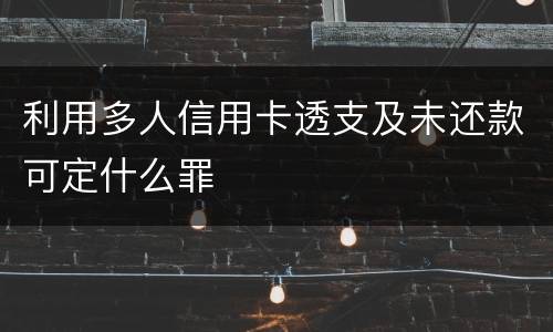 利用多人信用卡透支及未还款可定什么罪