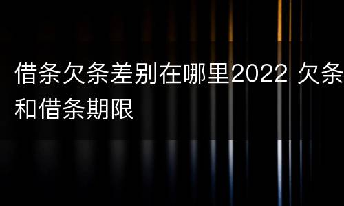 借条欠条差别在哪里2022 欠条和借条期限