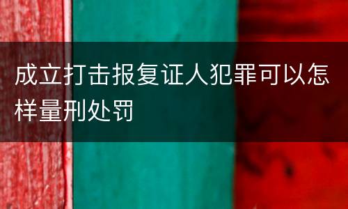 成立打击报复证人犯罪可以怎样量刑处罚