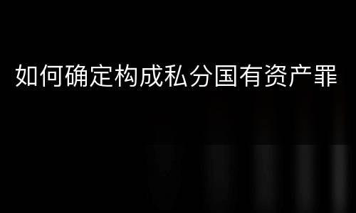 如何确定构成私分国有资产罪